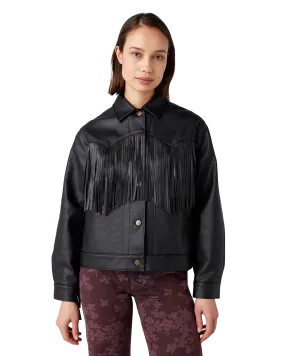 Wild Fringe Jacket in Black