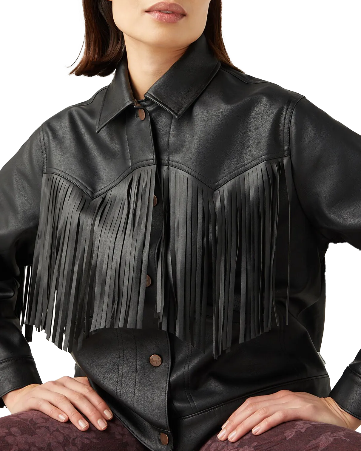 Wild Fringe Jacket in Black