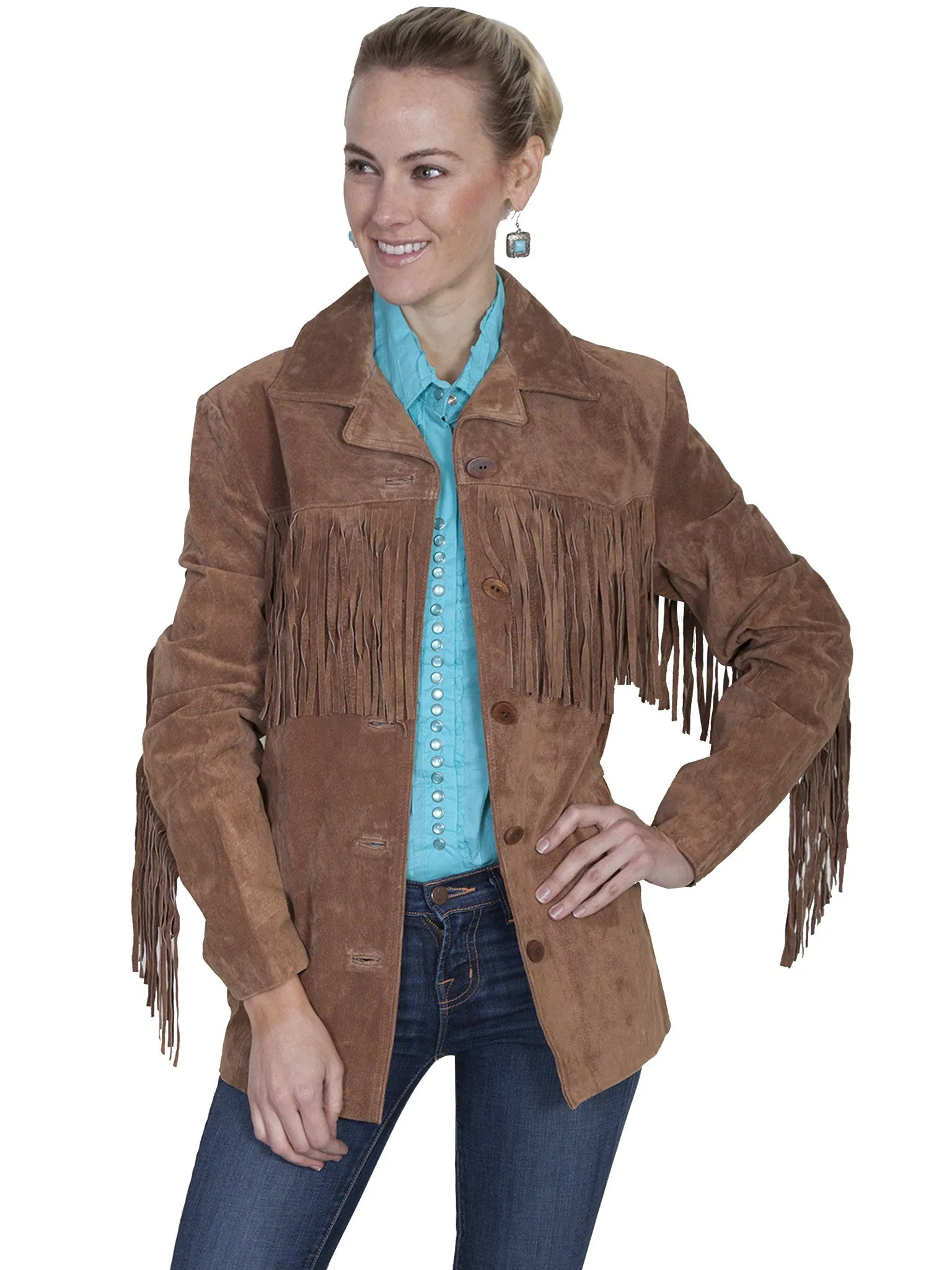 Women's Leather Jacket Collection Suede: Scully Western Fringe Galore