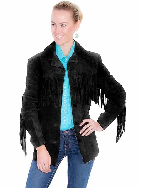 Women's Leather Jacket Collection Suede: Scully Western Fringe Galore